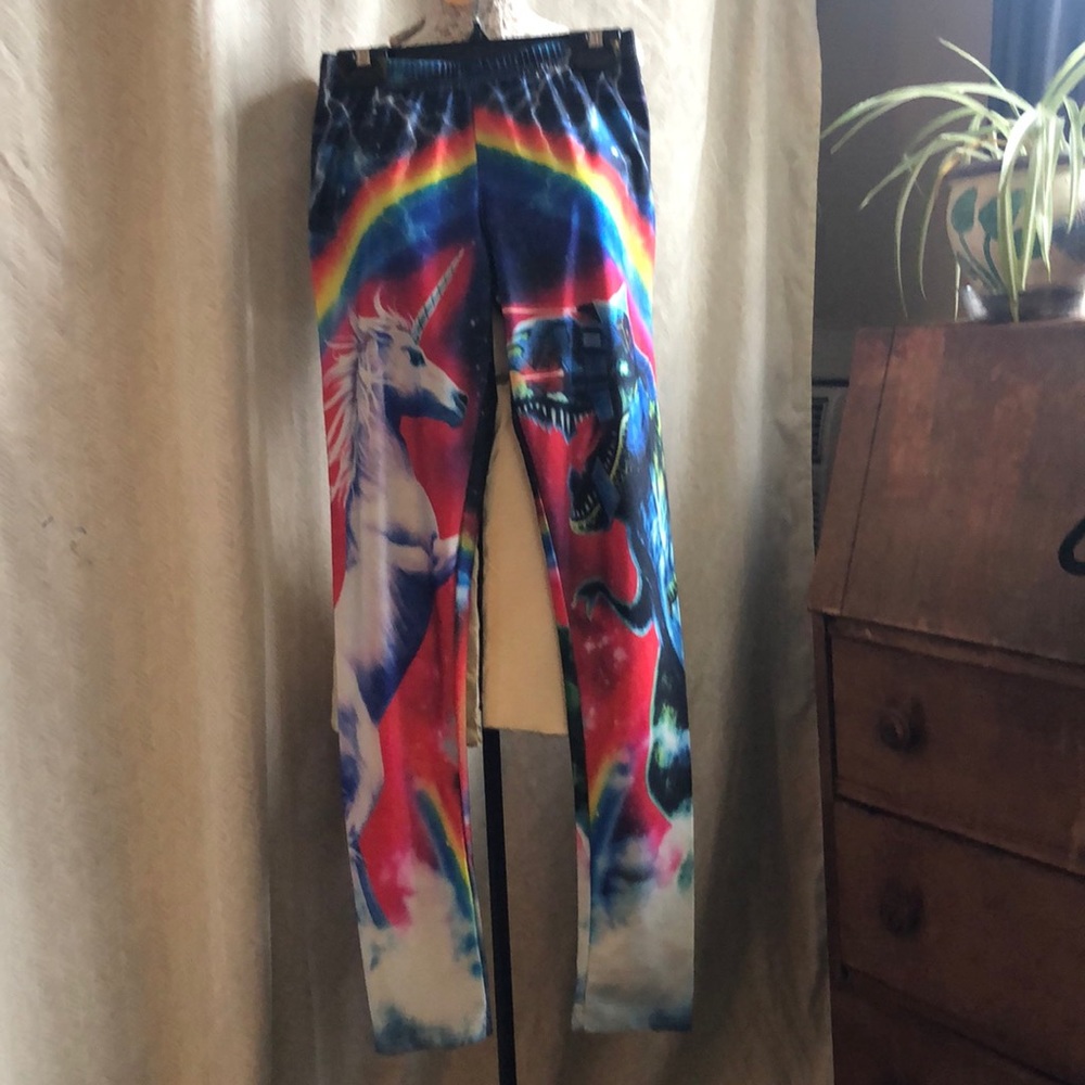 Unicorn/Robot T-Rex leggings